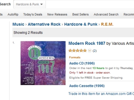 To be fair, Amazon says R.E.M. is a hardcore punk band.